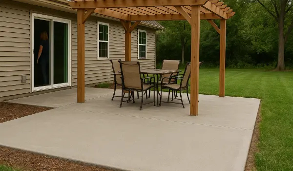 a concrete patio with a pergola from ES Concrete Solutions in Round Rock, TX - Commercial Concrete Repairs a concrete patio with a pergola from ES Concrete Solutions in Round Rock, TX - Commercial Concrete Repairs