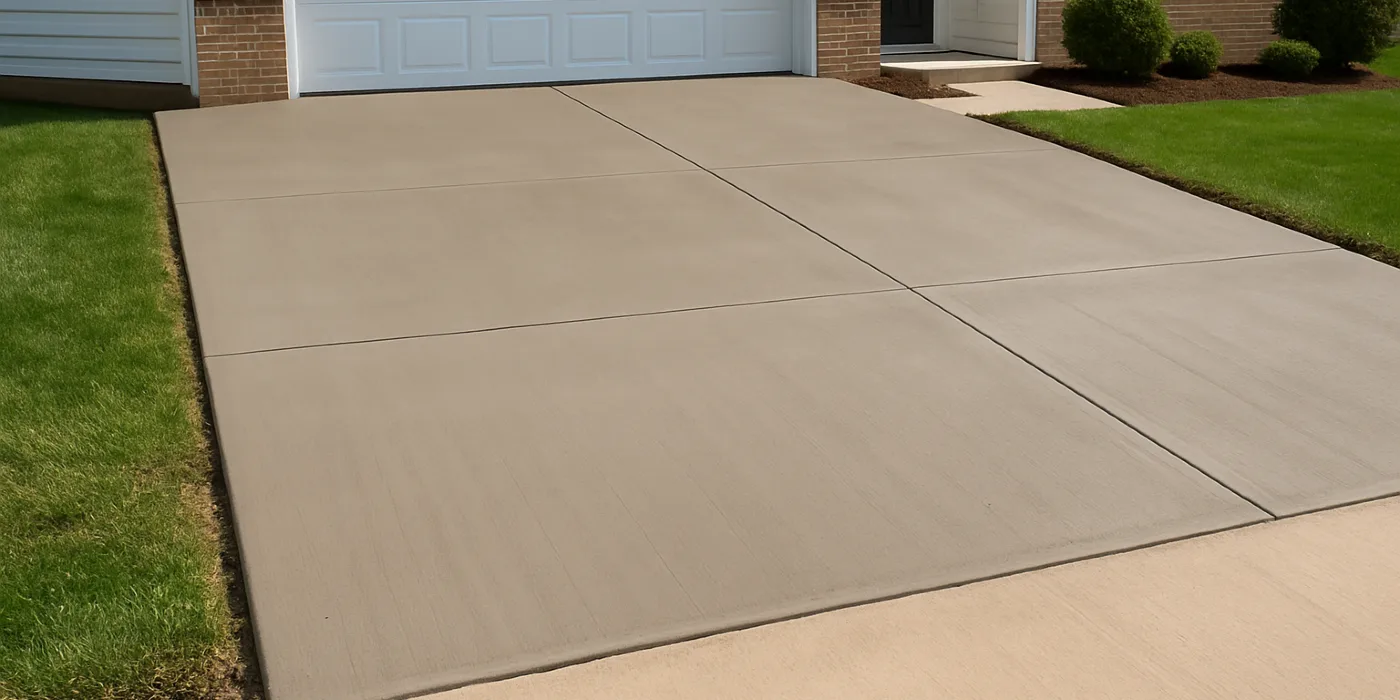 a brand new concrete driveway from ES Concrete Solutions in Round Rock, TX - Concrete resurfacing