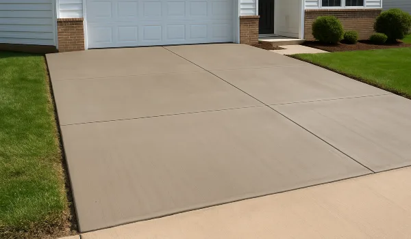 a brand new concrete driveway from ES Concrete Solutions in Dallas, TX - Dallas TX