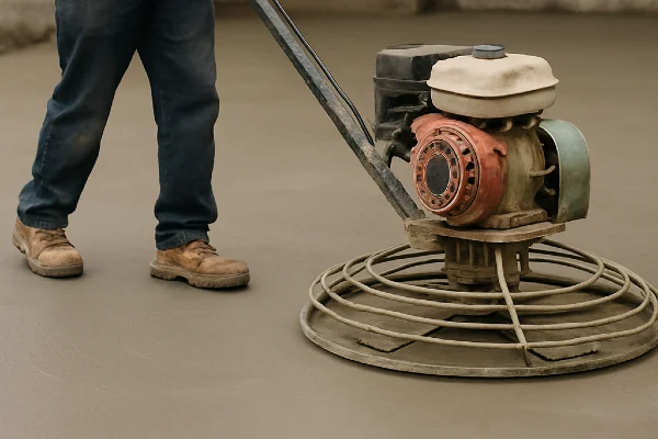 a concrete worker using a machine to finish a concrete foundation from ES Concrete Solutions in Leander, TX - Leander TX a concrete worker using a machine to finish a concrete foundation from ES Concrete Solutions in Leander, TX - Leander TX